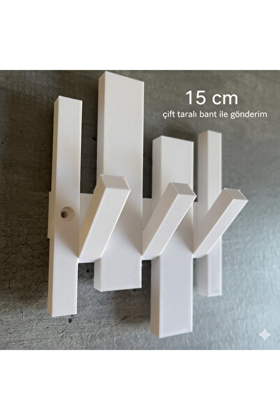 Filkorium3D شماعة حائط بتصميم عصري مع 3 خطافات - مع شريط لاصق على الجانبين - ...