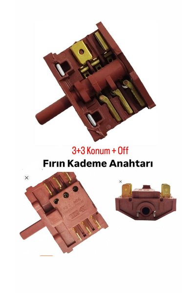 beratsogutma Lux ell Fırın Kademe Anahtarı Komutatör Şalter 3+3