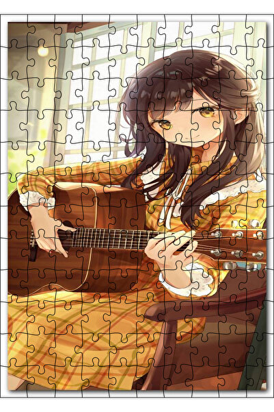 Cakapuzzle Cakasepetim Girl with Guitar Animation 120 Piece Puzzle Jigsaw Mdf...