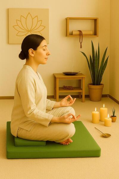 NareSpor Σετ μαξιλαριών διαλογισμού με στάμπα Lotus 60x60 εκ. Μαξιλάρια διαλο...