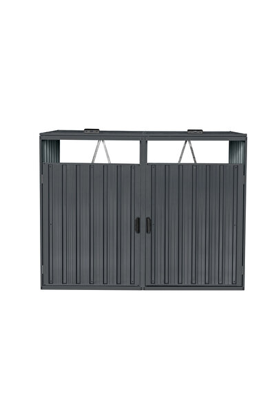 Martin Corturi Evenimente Cutie de gunoi metalică L cu 2 boxe BS-MK2 - 80 x 160 x 122 cm antracit