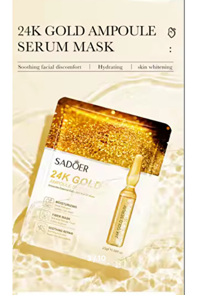SADOER 24K Gold Vitamin C Hyaluronic Acid Face Mask – Hydrating, Moisturizing & Firming Facial Mask