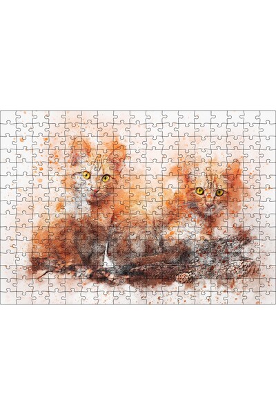 Cakapuzzle Cakasepetim Watercolor Effect Kittens 120 Piece Puzzle Jigsaw Mdf ...