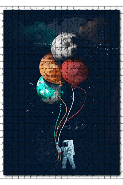 Cakapuzzle Cakasepetim Astronaut Balloons Space Image 500 Piece Puzzle Jigsaw...