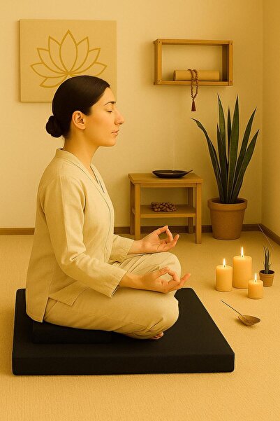 NareSpor Набір медитаційних подушок з принтом лотоса 60x60 см, 2 шт. Йога-медитаційні подушки