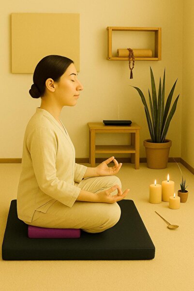 NareSpor Σετ μαξιλαριών διαλογισμού με στάμπα Lotus 60x60 εκ. Μαξιλάρια διαλο...