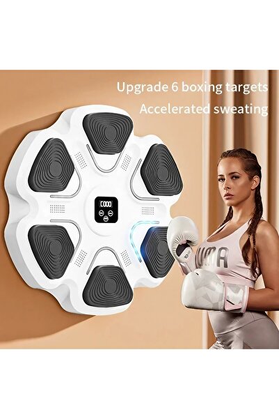 Flippy Aparat de box montat pe perete cu muzică, rabatabil, alb, difuzor, Bluetooth, iluminare LED