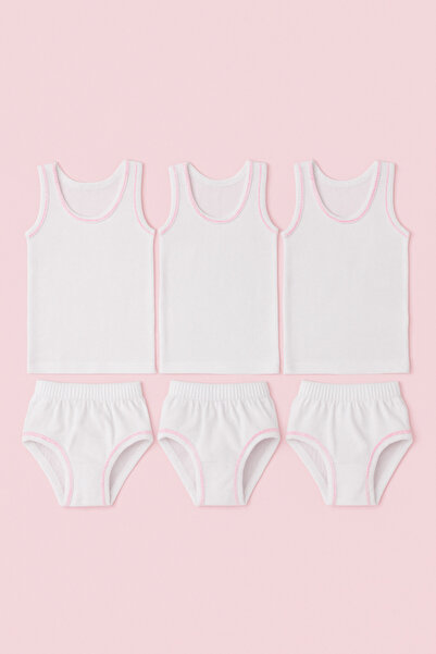 mini kanka طقم ملابس داخلية للفتيات الصغيرات مكون من 3 قطع، قميص داخلي وسروال داخلي من القطن، تصميم يسمح بالتهوية، 3 قمصان داخلية و3 سراويل داخلية