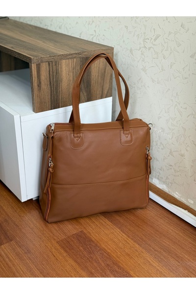 Bagnest Μεγάλη casual γυναικεία τσάντα ώμου με τσέπες με φερμουάρ στα πλαϊνά