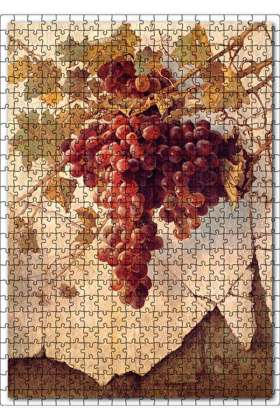 Cakapuzzle Cakasepetim Red Grapes on a Branch Visualized on a Wooden Floor 50...