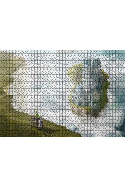 Cakapuzzle Cakasepetim Bulutlar Kale and Bisikliyeli Genç 1000 Parça Puzzle Y...
