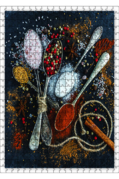 Cakapuzzle Cakasepetim Spices in Spoons 500 Piece Puzzle Jigsaw Puzzle Mdf (W...