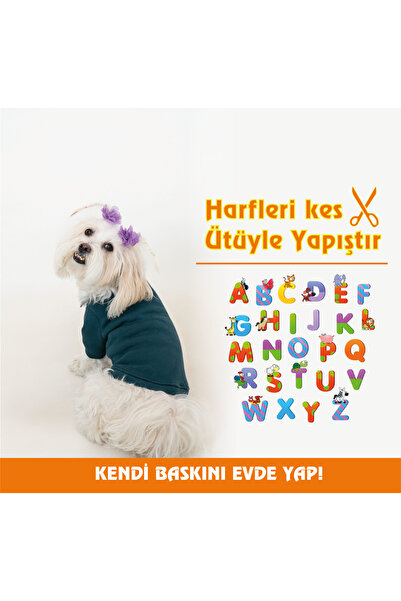 Buddy Store Ütüyle Yapışan İsim Baskı Seti - Harfleri kes ve yapıştır Kedi ve Köpekler için Özel Baskılı Kıyafet