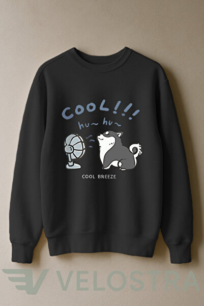 Velostra Hanorac unisex Cool Dog cu imprimeu 3 Thread Inside Sha cu căptușeal...