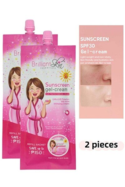 Brilliant Skin جل كريم واقي من الشمس SPF30 50 جرام (قطعتين)