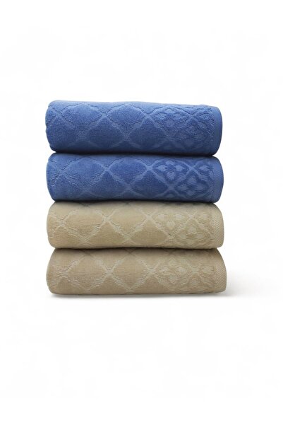 Özdilek Tile Towel 4 Pieces - Beige Blue