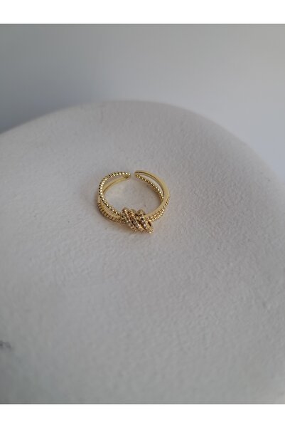 BHR AKSESUAR Gold Zircon Stone Adjustable Ring