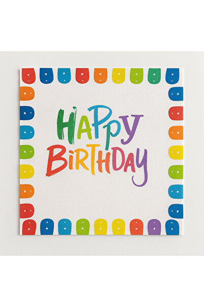 Partifabrik Colorful Cheerful Children Themed White Paper Napkin