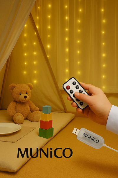 Munico Tel Perde LED Işık Zinciri – 33m, 300 Nokta, Gün Işığı Tonlu, İç Mekân...