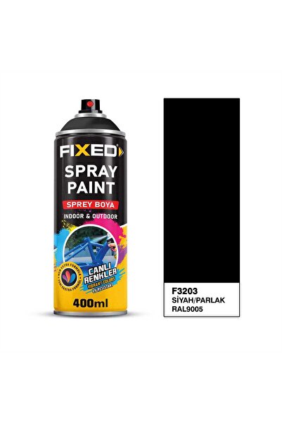 FIXED F3203 SPREY BOYA AKRİLİK SİYAH/PARLAK (RAL9005) 400 ML