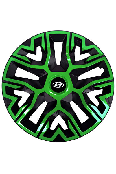 OEM Set de 4 capace pentru jante de 14 inch, Best verde-negru, compatibile cu...