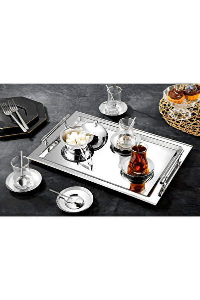 ÖzSa Home Rio 40 Piece 12 Person Tea Set - 18/10 Stainless Steel