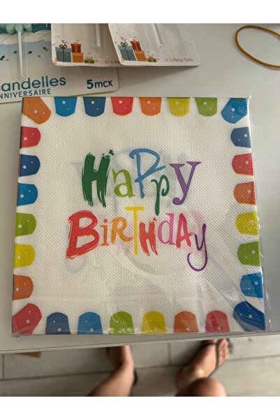 Partifabrik Colorful Cheerful Children Themed White Paper Napkin