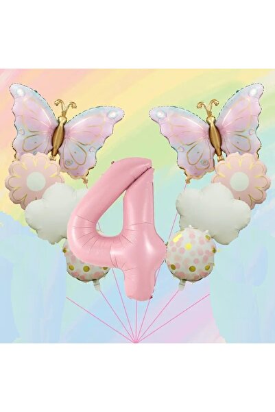 DÜVENCİ TİCARET مجموعة بالونات أنيقة على شكل فراشة وزهرة الأقحوان السحابية