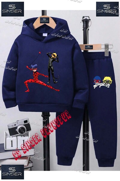 SS SİNSER Детски унисекс комплект спортен екип с качулка и принт „UGUR BCK AN...