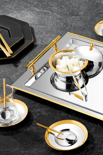 ÖzSa Home Rio 22 Piece 6 Person Tea Set - 18/10 Stainless Steel