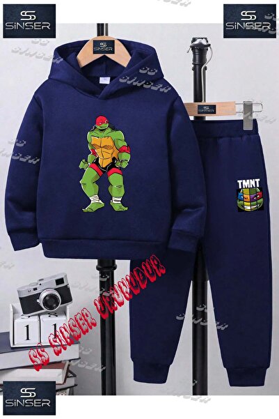 SS SİNSER Детски унисекс "NINJA TURTLES RED SINGLE" спортен екип с качулка и ...