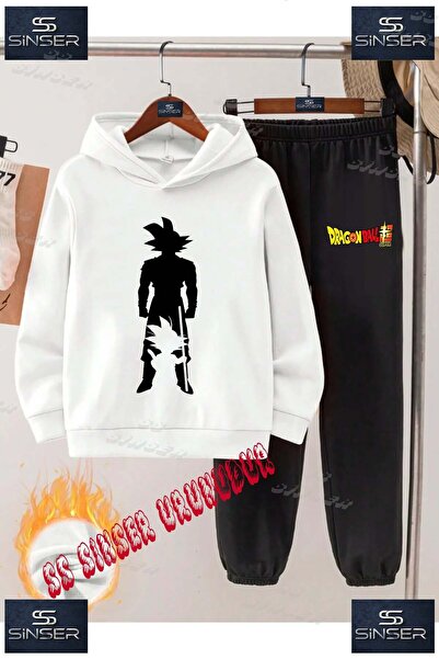 SS SİNSER Παιδικό Unisex Σετ Φούτερ με Κουκούλα και Στάμπα "GOKU AYAKTA BLACK...