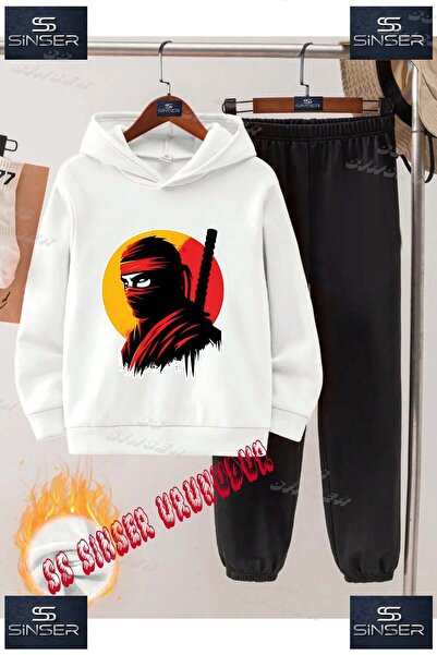 SS SİNSER Set de trening cu hanorac imprimat pentru copii, unisex, „SAMURAY M...