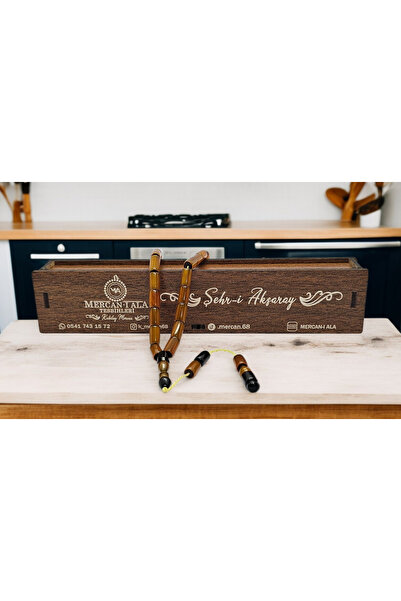 MERCAN-I ALA مسبحة كهرمان كانيان باجا مختومة، مصنوعة يدويًا بنظام قطع العجين ...