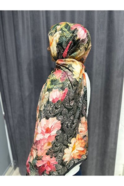 ELZE MODA Bamboo Crushed Flower Patterned Vual Shawl