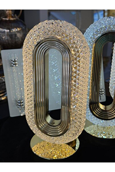 LOKMAN ZÜCCACİYE KRİSTAL DOKUNMATİK ŞARJLI LED MASA LAMBASI 3 RENLİ