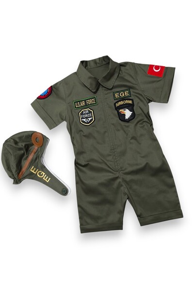 Mum Design Gifts زي طيار توب غان مع شورت / يرجى تحديد العمر والوزن والطول