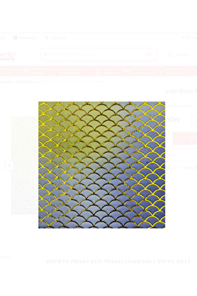 Partifabrik Mermaid Themed Transitional Paper Napkins 20 Pieces