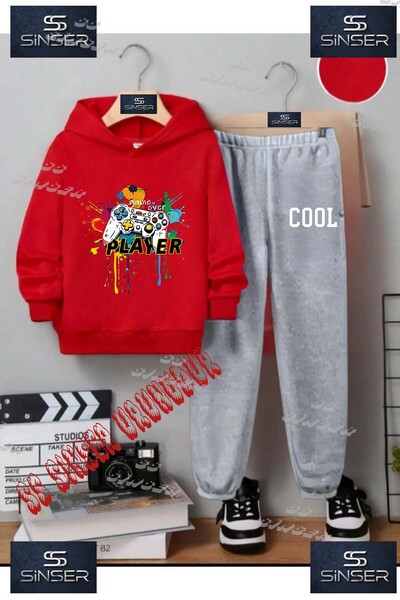 SS SİNSER Set de trening cu hanorac imprimat pentru copii, unisex, cu textul ...