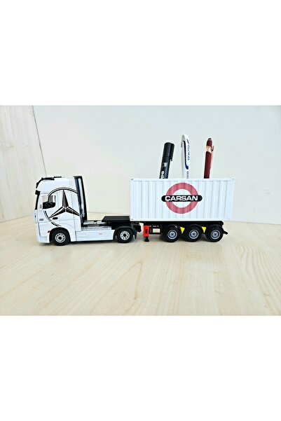 Maket 35 CM uzunlukta 1/36 MERCEDES ACTROS KALEMLİKLİ TIR MAKETİ (isim yazılır)