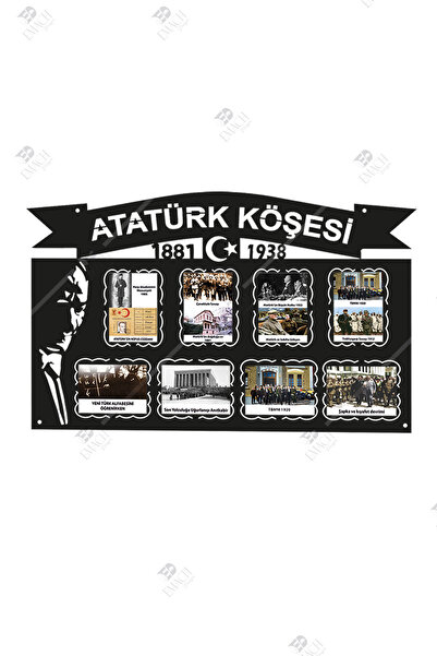 Emach Dizayn Atatürk Köşesi Büyük Boy Ahşap Fotoğraflar dahildir 120 x 73