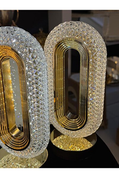 LOKMAN ZÜCCACİYE KRİSTAL DOKUNMATİK ŞARJLI LED MASA LAMBASI 3 RENLİ