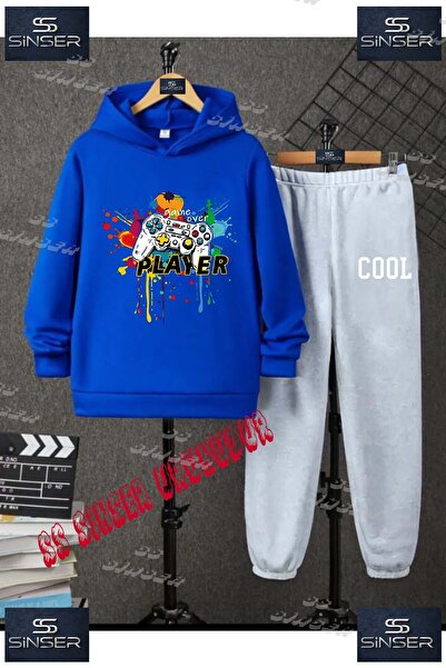 SS SİNSER Set de trening cu hanorac imprimat pentru copii, unisex, cu textul ...