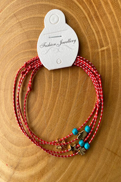 Shepidi 4-Piece Blue Bead, Gold Figured Marteniçka Lucky Bracelet