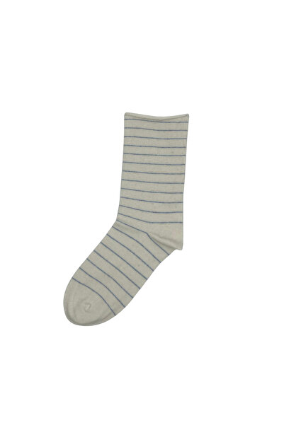 FENRA STUDIO Șosete de damă cu dungi crem, fără cusături, sănătoase, fără ela...