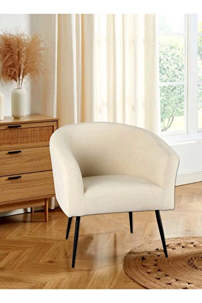 House One كرسي مخملي مناسب لغرفة المعيشة والمكتب وغرفة النوم 75x70x69 سم - بيج