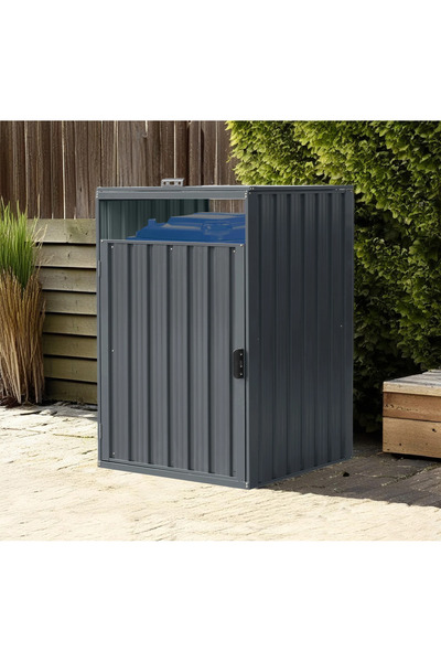 Martin Corturi Evenimente Metal waste bin M with one BS-MK1 box - 80 x 80 x 122 cm anthracite