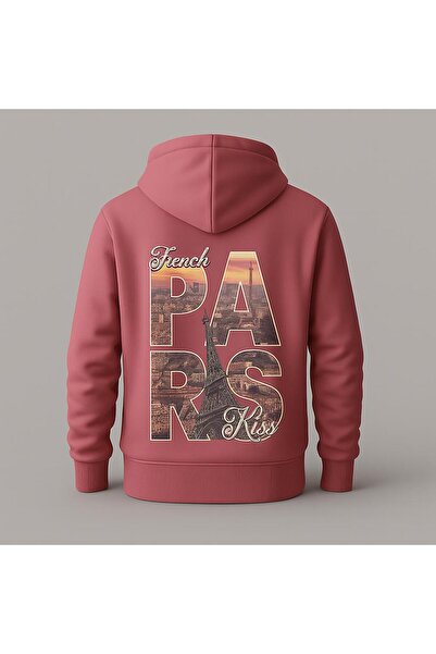 MELOOX Hanorac cu glugă cu imprimeu Paris Eiffel – îmbrăcăminte de stradă unisex