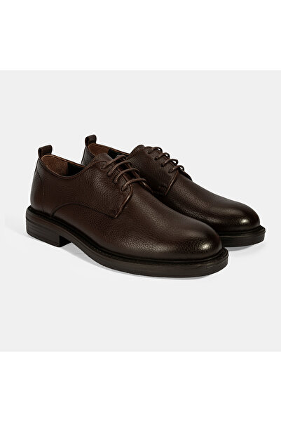 Desa Men's Brown Lace-Up Casual Leather Shoes