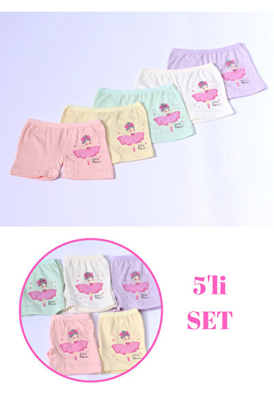 DK İÇ GİYİM KIZ ÇOCUK BAKSER BALERİN BASKILI 5Lİ SET